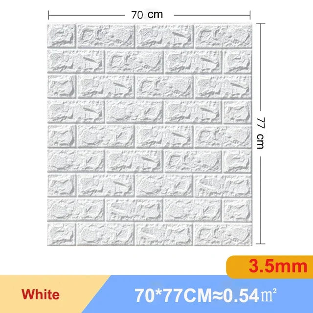 10 Miếng Dán Tường Panel 3D Gạch Nhựa Foam Chống Thấm