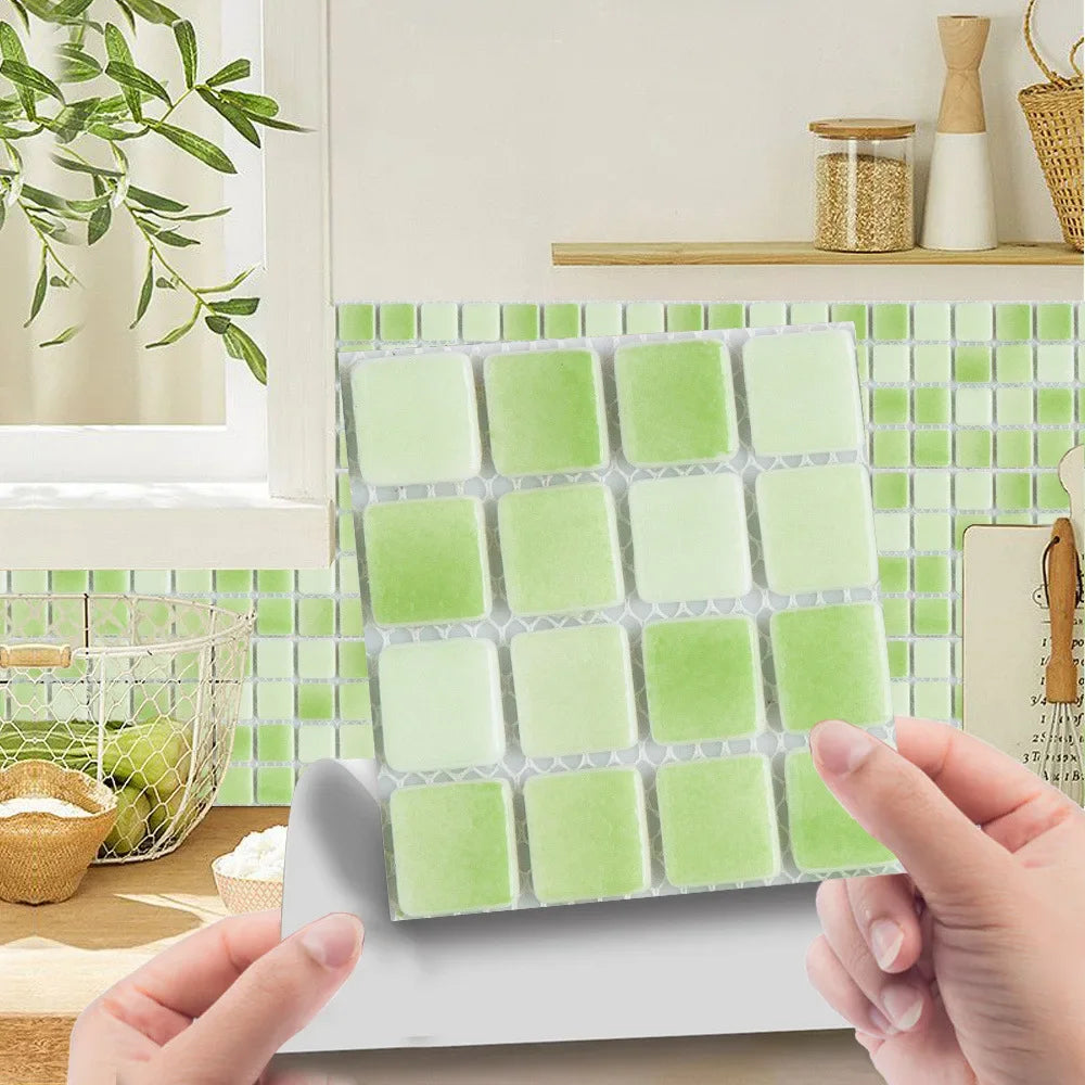 Bộ 10 Miếng Gạch Mosaic 3D Dán Tường Chống Thấm Phòng Tắm