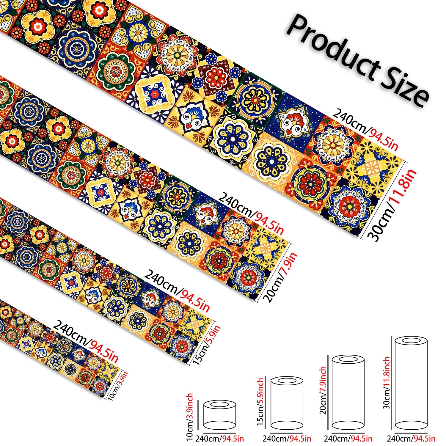 Dán Tường Gạch Men Mandala Màu Chống Thấm Bếp Phòng Tắm