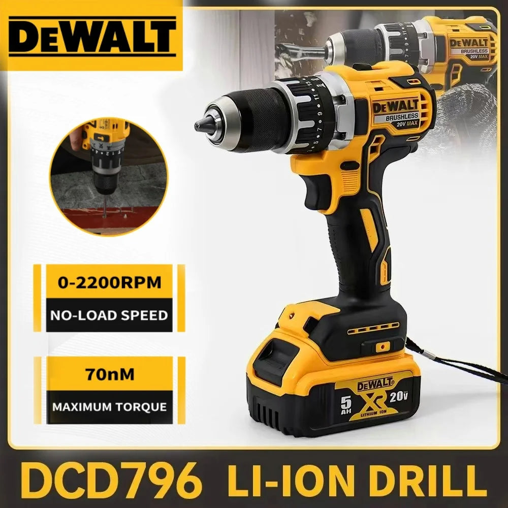DeWalt DCD796 Máy Khoan Và Đập Không Dây 13mm Brushless