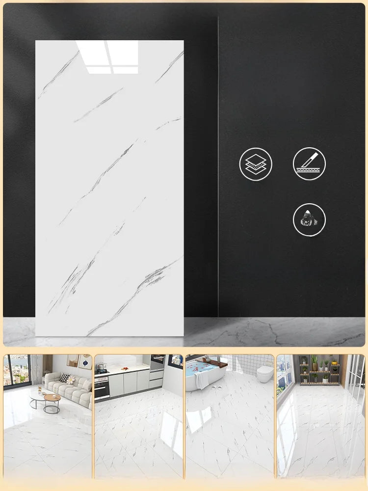 Batoom Kitchen Tile Floor Stiers Self Adhesive Waterproof Non Slip Rvation Decorative PVC Board for Floor Decoration
