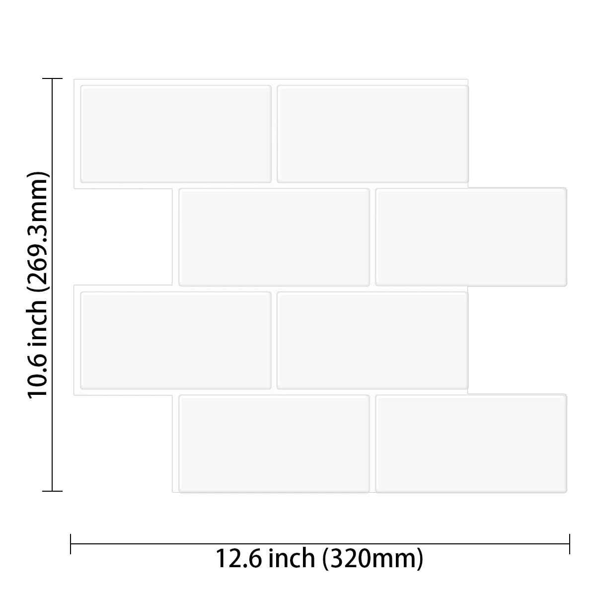 10 PCS Waterproof Brick Pattern 3D Textured Wall Panels DIY Tiles,Removable Self Adhesive Wall Tile Sticker Kitchen Bathroom