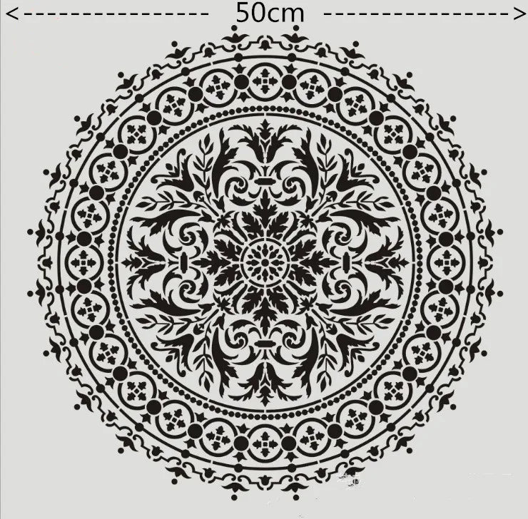 Khuon Mandala DIY 50x50 Cm Cho Ve Stencil Tren Go Vai Tuong