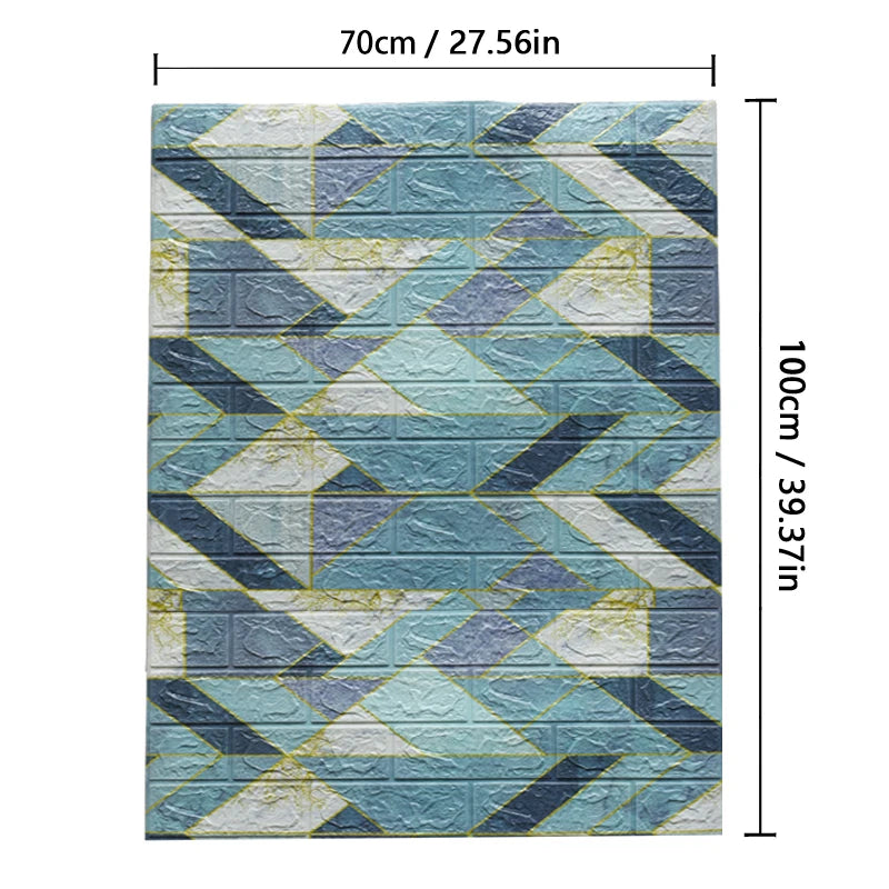 70cm*1m  3D Brick Pattern Wall Panels Wallpaper DIY Waterproof for Living Room Bedroom Kitchen Background Wall Decoration