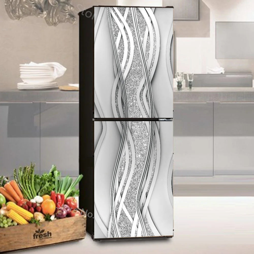 28 Styles For Choice Wood Grain Retro Refrigerator Sticker Peel & Stick Waterproof Double Door Freezer Cupboard Decor Art Mural