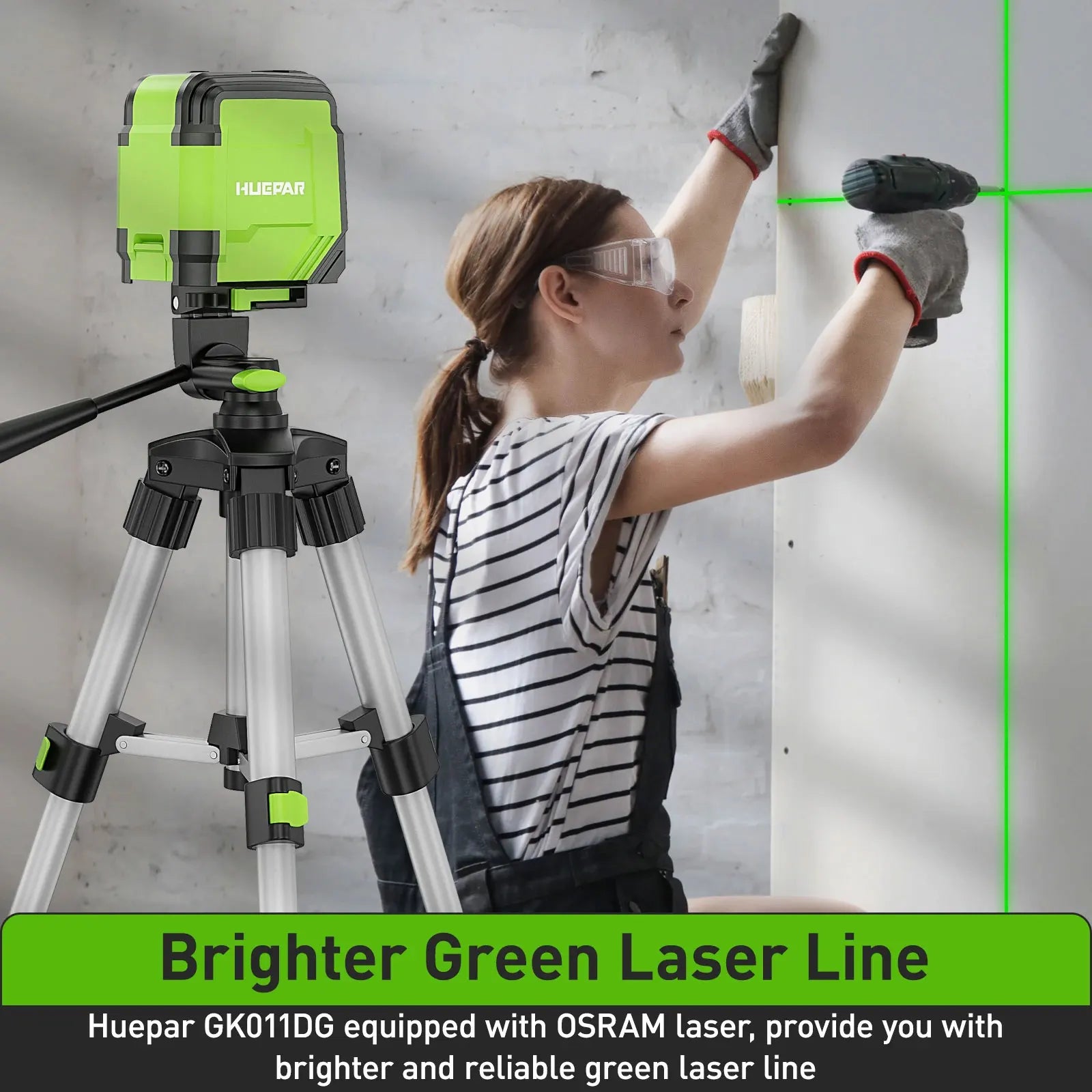 Huepar Laser 2 Đường Cross Line 0.65m Tripod Osram Tự Cân