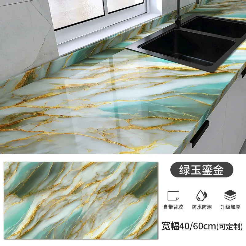 Giay Dan Tuong Marble PVC Dinh 60cm Phong Tam Bep Mat Ban