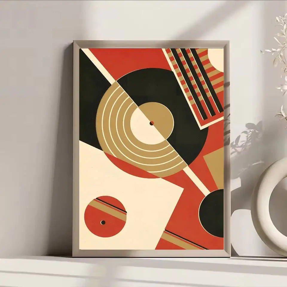 Poster Vinyl Retro Mid Century Dán Tường Tự Dính Chống Nước