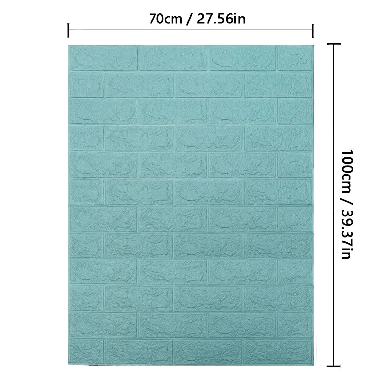 70cm*1m  3D Brick Pattern Wall Panels Wallpaper DIY Waterproof for Living Room Bedroom Kitchen Background Wall Decoration