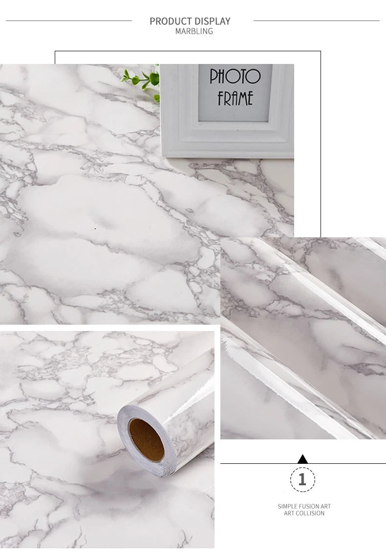 Kitchen Oil-Proof Film Stove Waterproof Moisture-Proof Self-Adhesive Wallpaper Countertop Cabinet Renovation Tile Marble Sticker