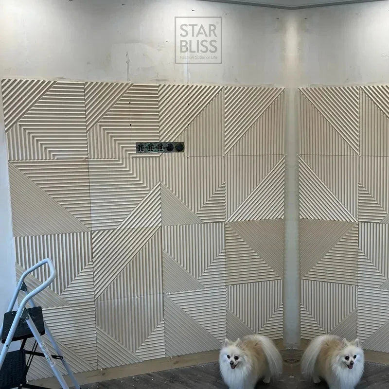 12 piece 50cm / 3m² Shiny gold 3D wall decor Wood grain slatted wall panel 3D groove texture panel tile wall sticker waterproof