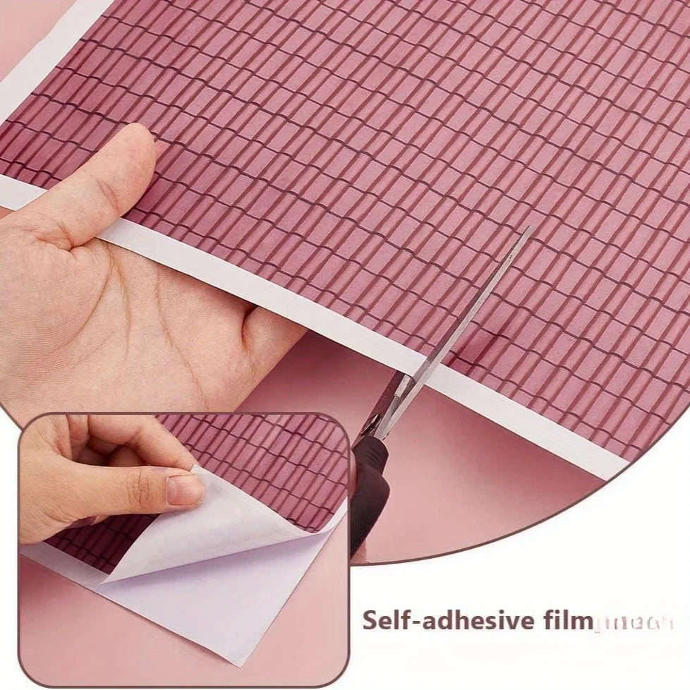 1sheet Self-Adhesive Decorative Film Roof Tiles for Model, 1:12 Miniature Roof Tiles Paper, Film Roof Tiles for Model Making