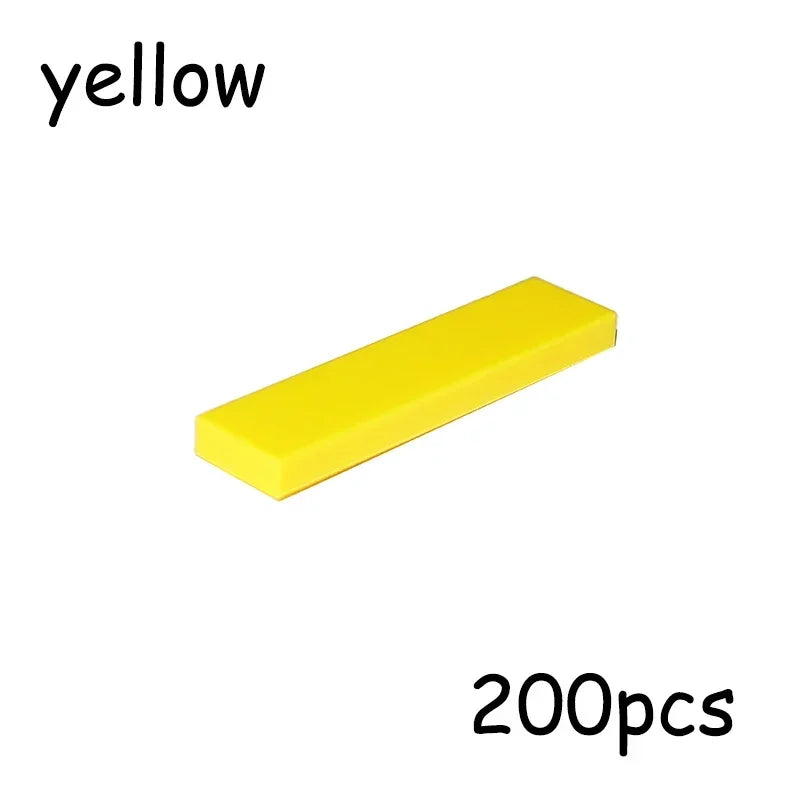 200PCS Size 1x4 Bricks Flat Tile MOC Assemble Particles 2431 Smooth 1*4 Building Blocks DIY Educational Creative Toy for Kids