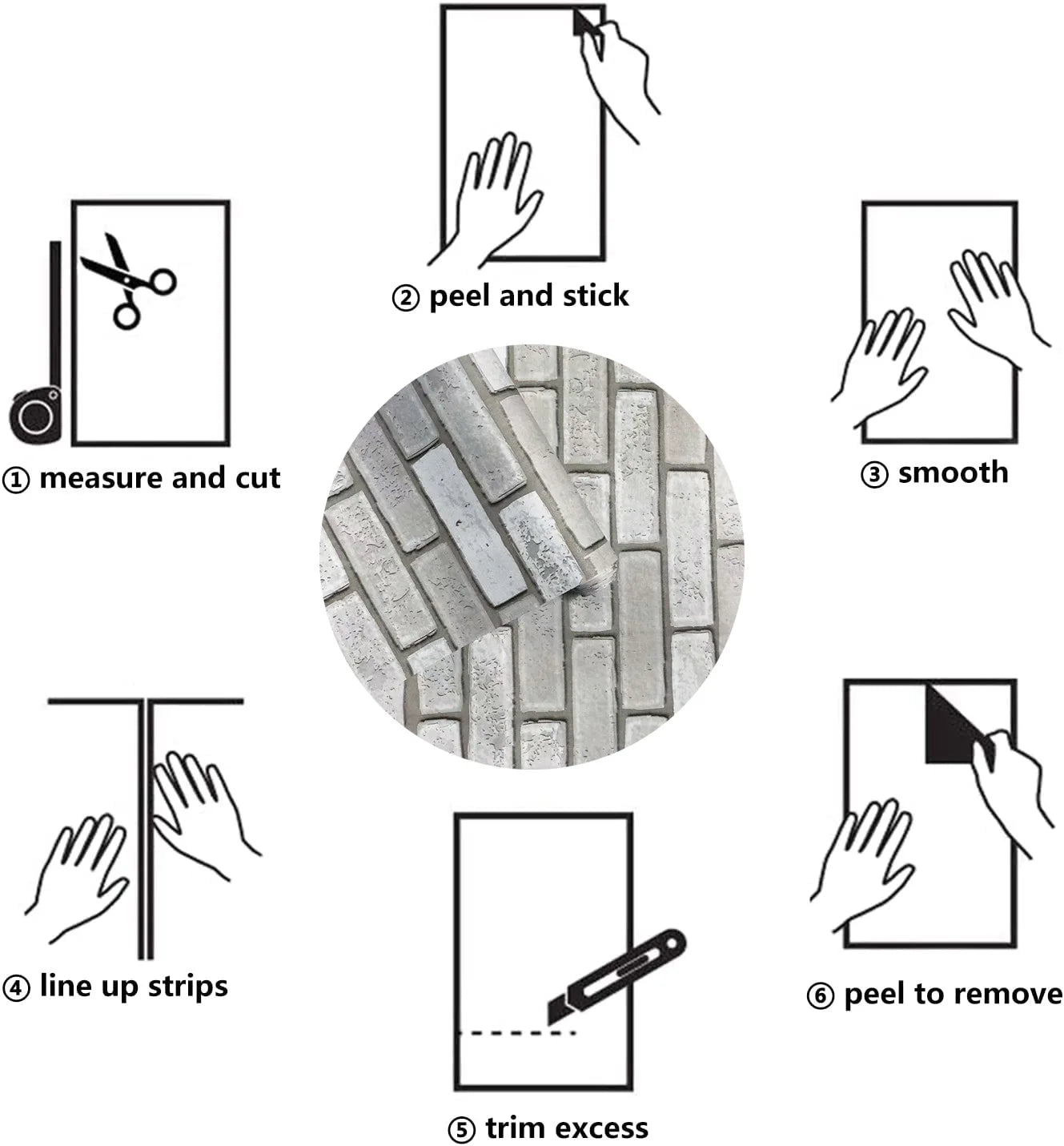 Waterproof Brick Texture Wall Panels, Retro Self-Adhesive Wallpaper for Kitchen Bathroom Cafe Peel & Stick Wall Covering