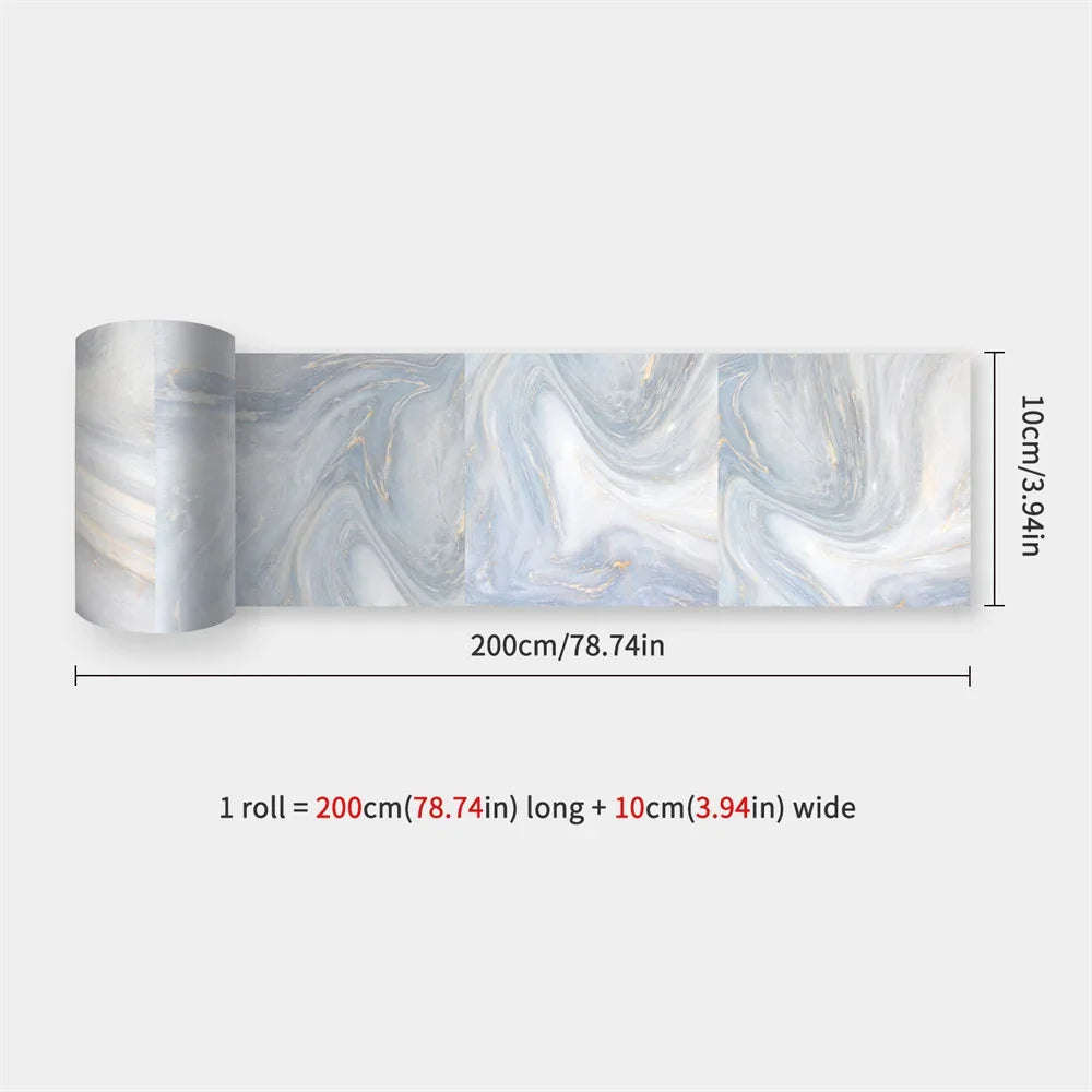 Waterproof Self-Adhesive Baseboard Wall Sticker Waistline Baseboard Wall Trim Corner Line Protector Decor Skirting Board Decal