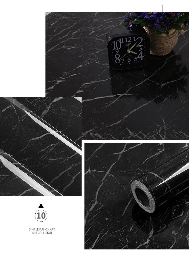 Kitchen Oil-Proof Film Stove Waterproof Moisture-Proof Self-Adhesive Wallpaper Countertop Cabinet Renovation Tile Marble Sticker