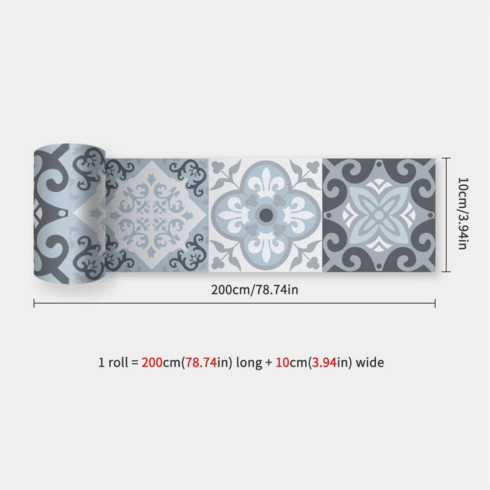 Waterproof Self-Adhesive Baseboard Wall Sticker Waistline Baseboard Wall Trim Corner Line Protector Decor Skirting Board Decal