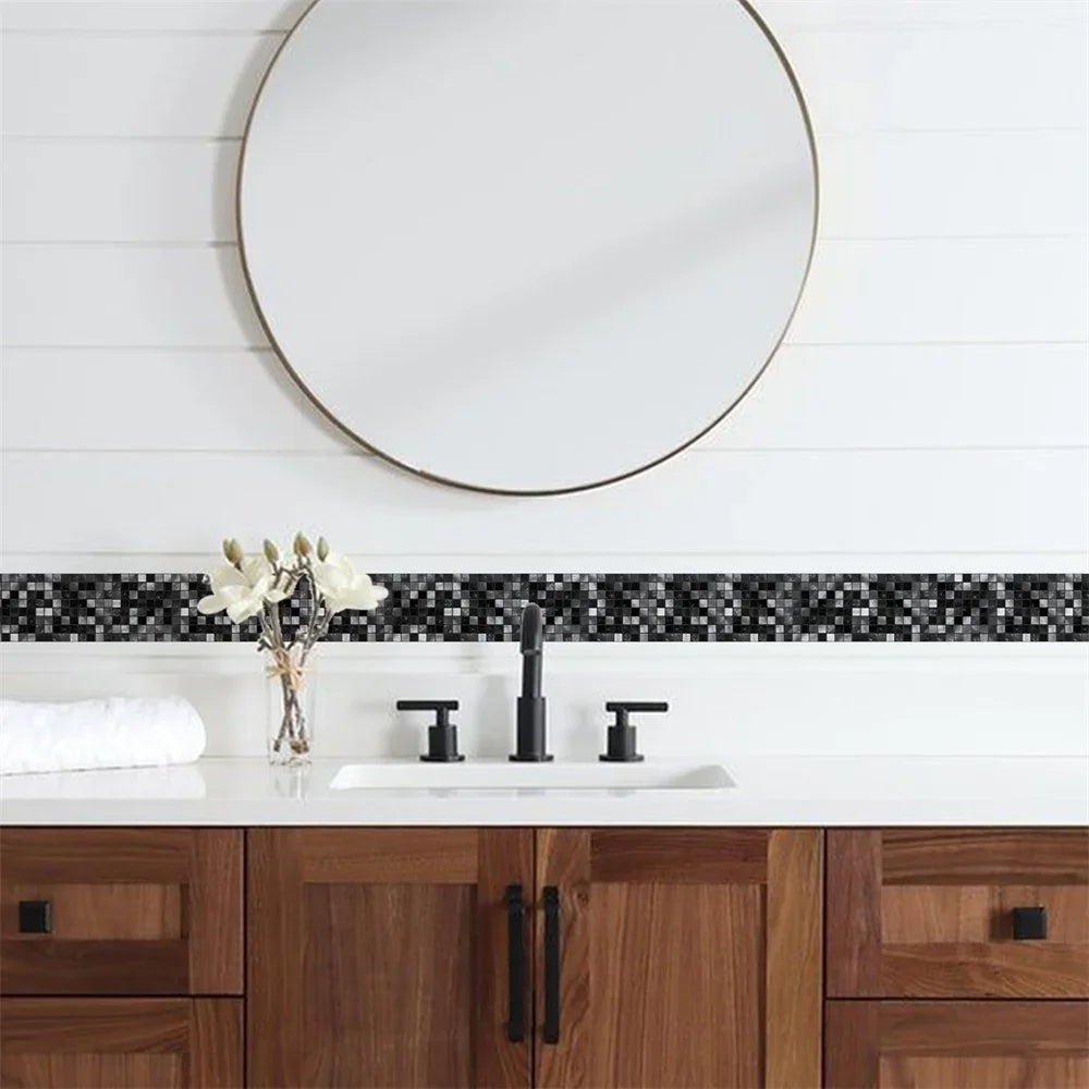 Waterproof Self-Adhesive Baseboard Wall Sticker Waistline Baseboard Wall Trim Corner Line Protector Decor Skirting Board Decal