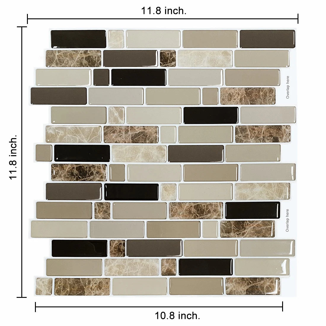 10 Sheets Kitchen & Bathroom Wall Stickers 3D Wall Tiles Peel and Stick Vinyl Wallpaper Modern Home Decor