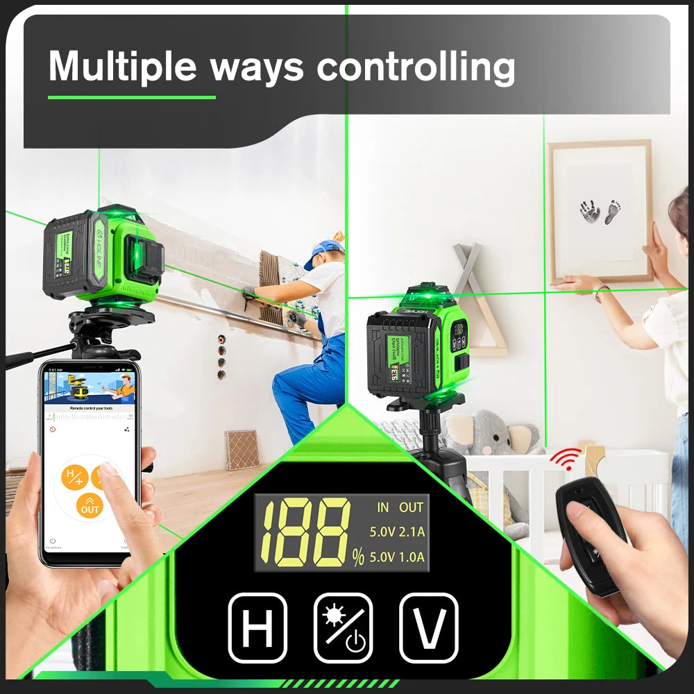 Máy Cân Laser 16 Dải 4x360 Độ Chuyên Nghiệp App Điều Khiển