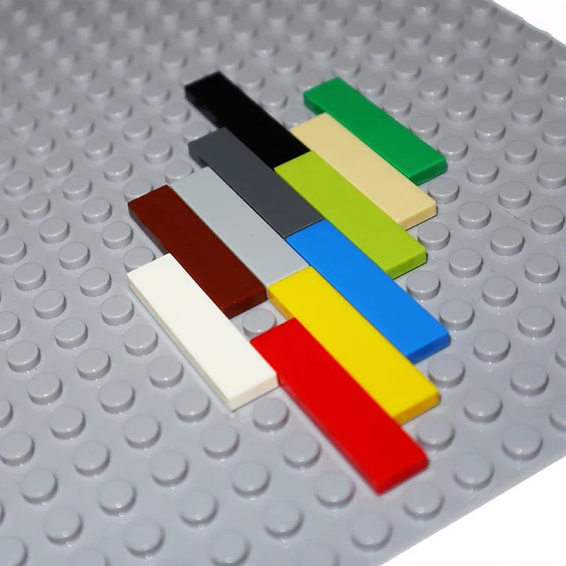 200PCS Size 1x4 Bricks Flat Tile MOC Assemble Particles 2431 Smooth 1*4 Building Blocks DIY Educational Creative Toy for Kids