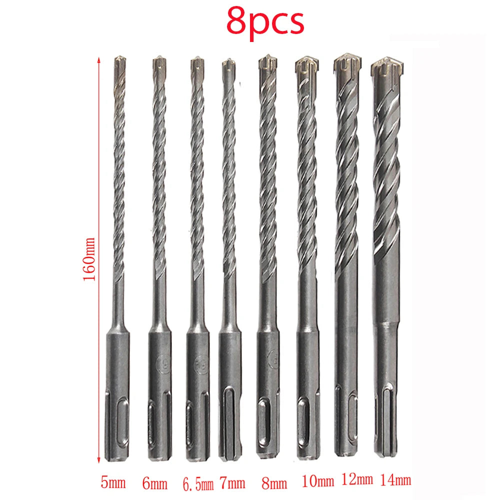 Bộ Mũi Khoan SDS Plus 160mm Cross Tip Cho Đục Bê Tông Đá