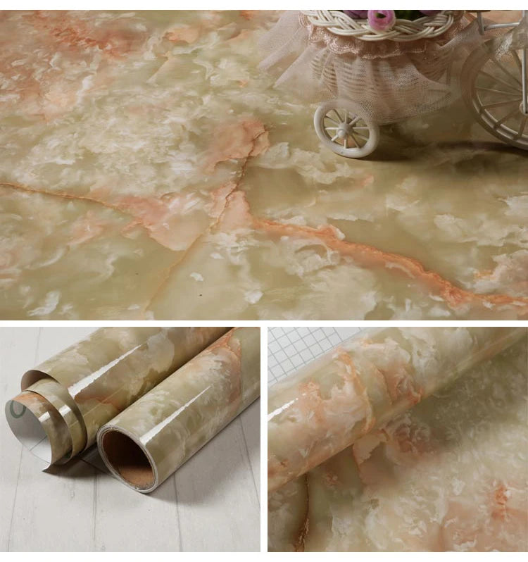 Kitchen Oil-Proof Film Stove Waterproof Moisture-Proof Self-Adhesive Wallpaper Countertop Cabinet Renovation Tile Marble Sticker