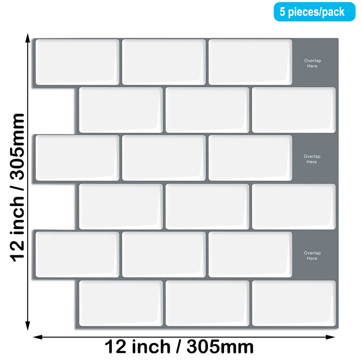 Dan Tuong 3D Chong Tham Bep 12x12 Inch Mieng Dan Dinh Manh
