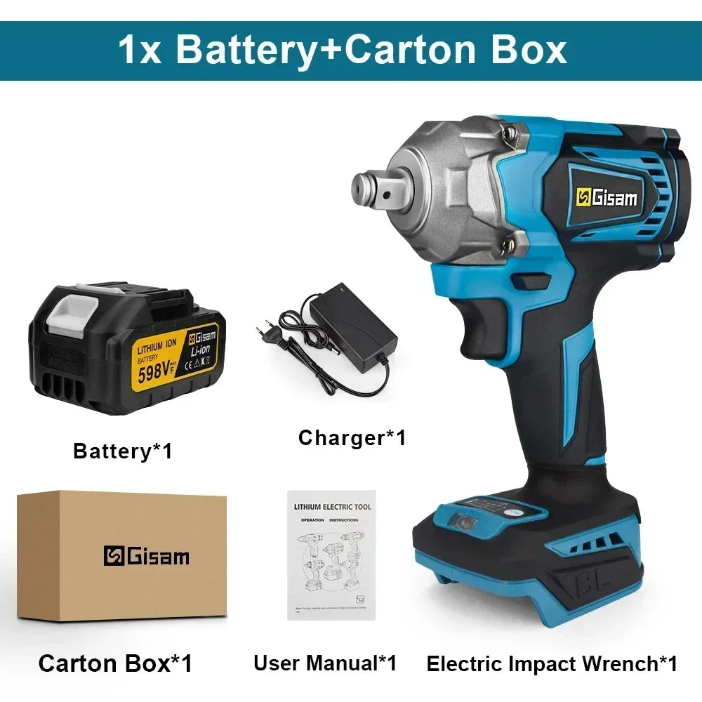 Gisam Impact Wrench Không Dây 1200Nm Makita 18V Pin