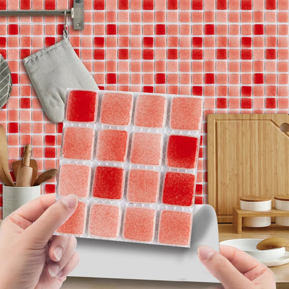 Bộ 10 Miếng Gạch Mosaic 3D Dán Tường Chống Thấm Phòng Tắm