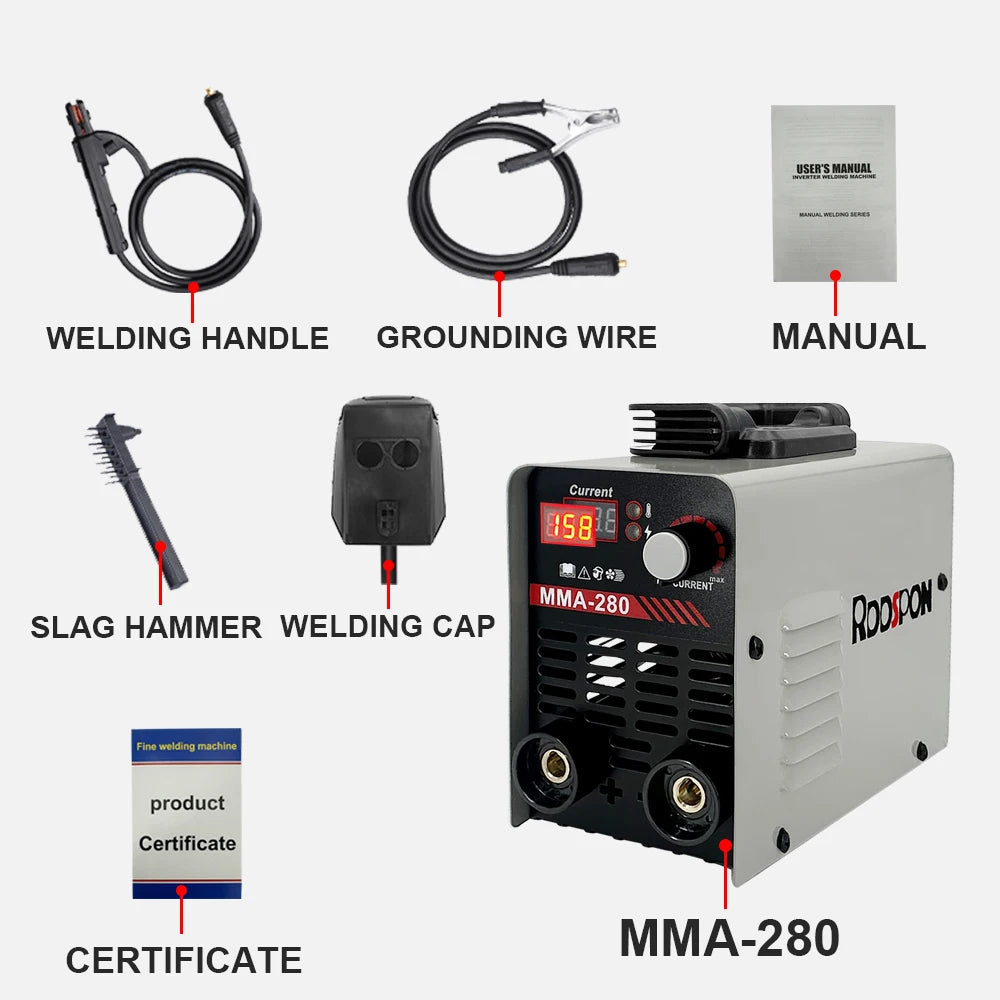 Máy Hàn MMA 280 Hàn Que Arc TIG Kỹ Thuật Số IGBT Di Động