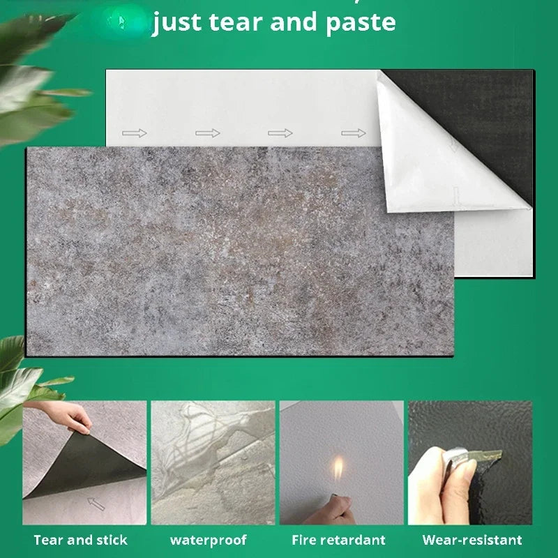 30X30cm Vinyl Self-adhesive Tile Wall Sticker for Bathroom Livingroom Decor for Wall Wallpaper Kitchen Waterproof Foor Sticker