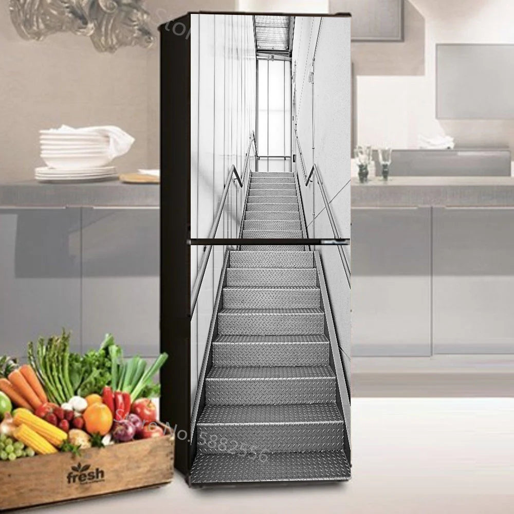 28 Styles For Choice Wood Grain Retro Refrigerator Sticker Peel & Stick Waterproof Double Door Freezer Cupboard Decor Art Mural
