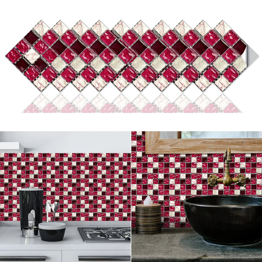 10 Miếng Dán Gạch Mosaic Bếp Và Phòng Tắm Chống Nước