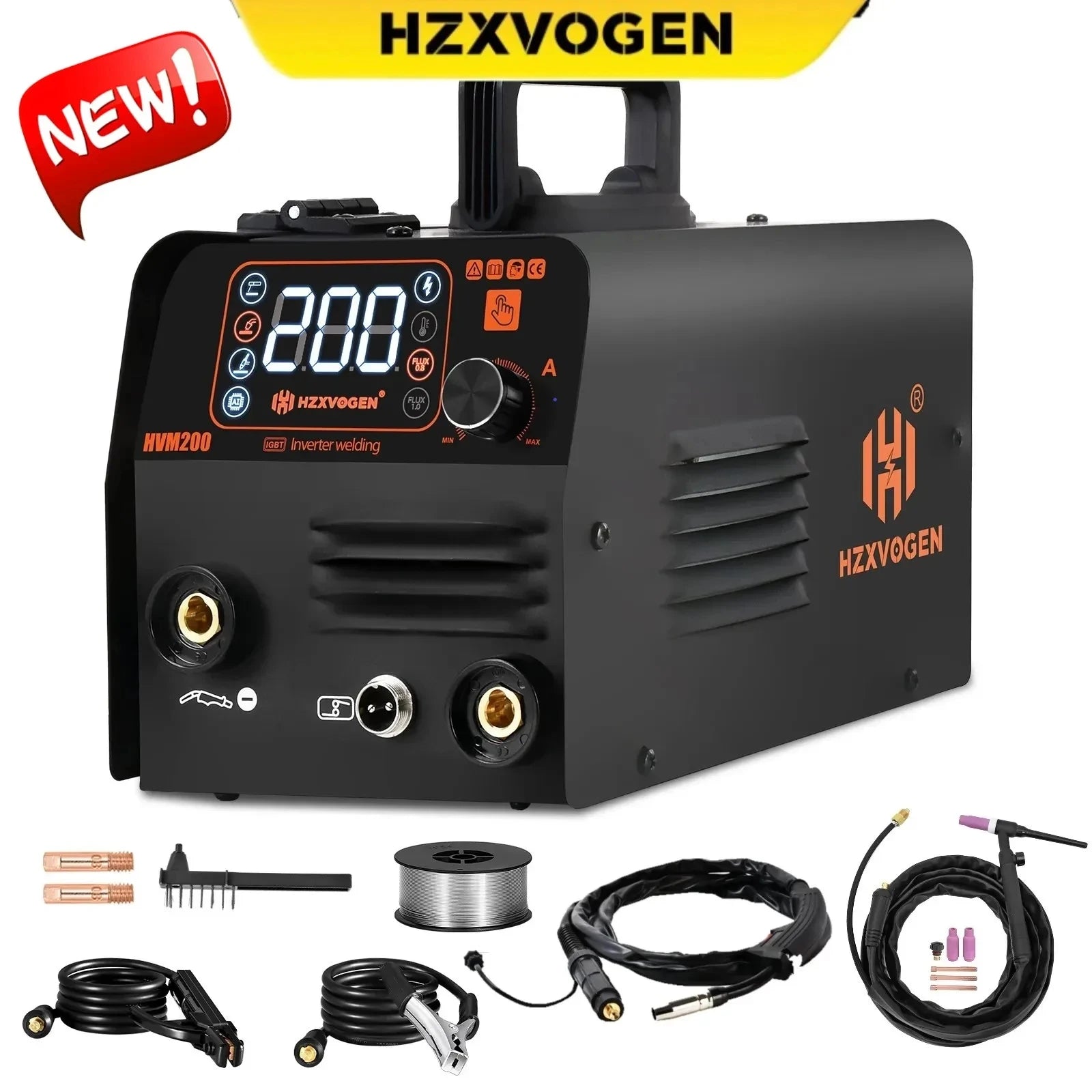 Máy Hàn MIG TIG MMA 3 Trong 1 HVM200 Inverter Không Gas