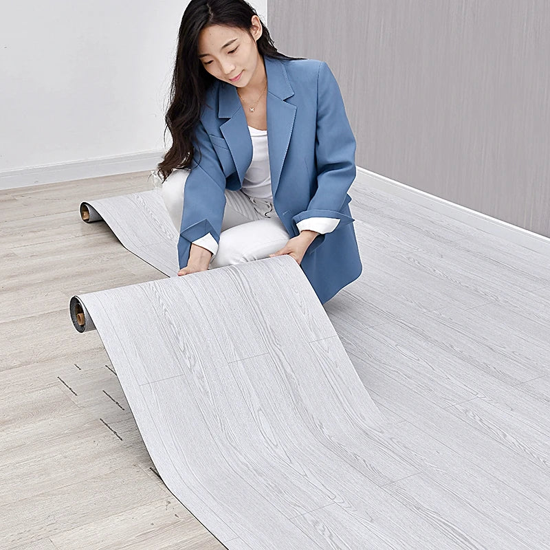 Dán Sàn Tự Dính Chống Nước Mẫu Gỗ Giả Dày Mờ Phòng Tắm