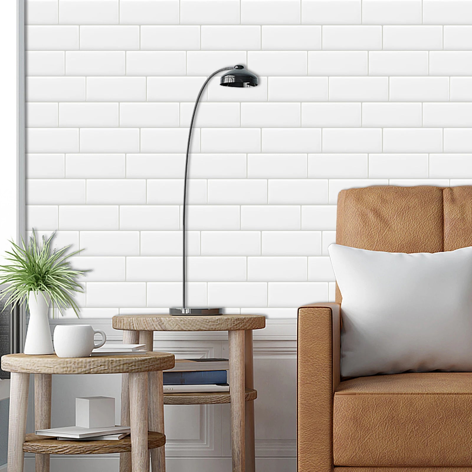 10 Pieces Premium Waterproof Wallpaper 3D Peel and Stick Subway Wall Tile Sticker for Kitchen & BathroomChildren's Room