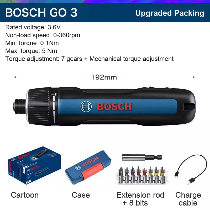 Bosch GO 3 Bộ Vít Điện Không Dây 3,6V 5Nm Đa Chức Năng