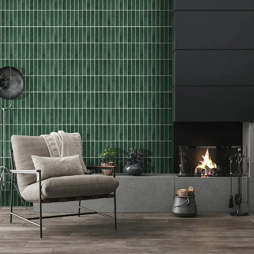 1/10pcs 3D Tile Sticker Self-adhesive Green Tile Backsplash Bathroom Wall Tile Sticker, Water and Mold Resistant, 30x30cm