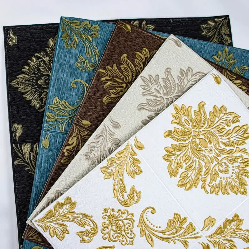 Giấy Dán Tường Sang Trọng Tự Dính Dày 3D Khắc Chạm Phòng