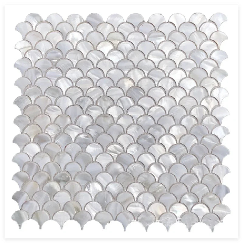 31x31cm Gạch Ốp Tường 3D Hình Vảy Cá Quạt Vỏ Sò Phòng