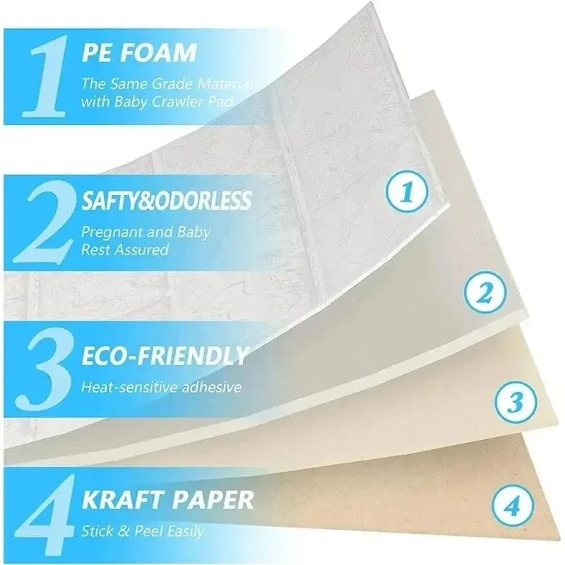 10-40pcs 38.5cmx35cm 3D Wall Stickers Self-adhesive Wallpaper Oil and Moisture Resistant Stain Resistant  Decorative Stickers ﻿
