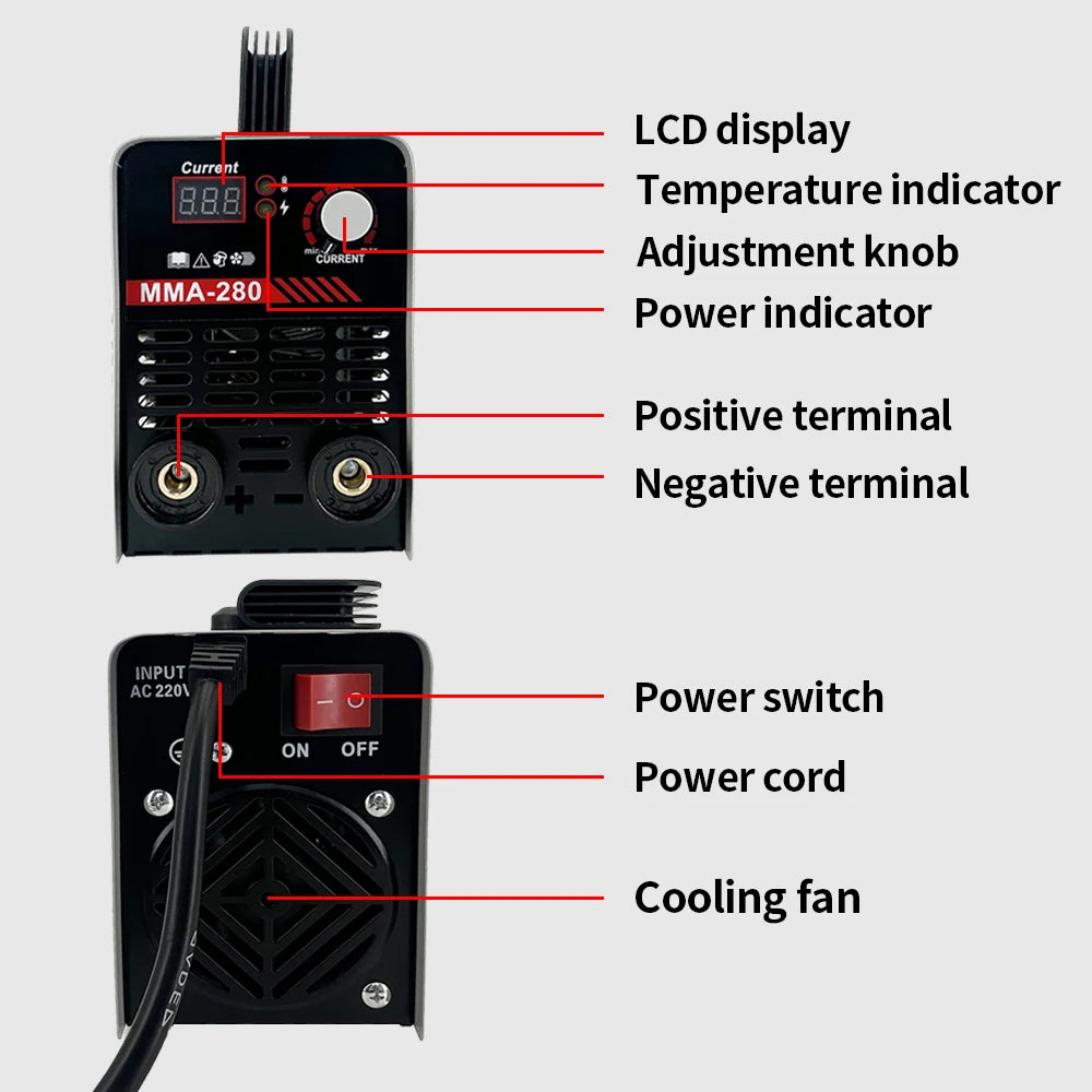 Máy Hàn MMA 280 Hàn Que Arc TIG Kỹ Thuật Số IGBT Di Động