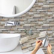 6 Bộ Dán Tường 3D Giả Gạch Đá 30x15cm Chống Thấm Dầu