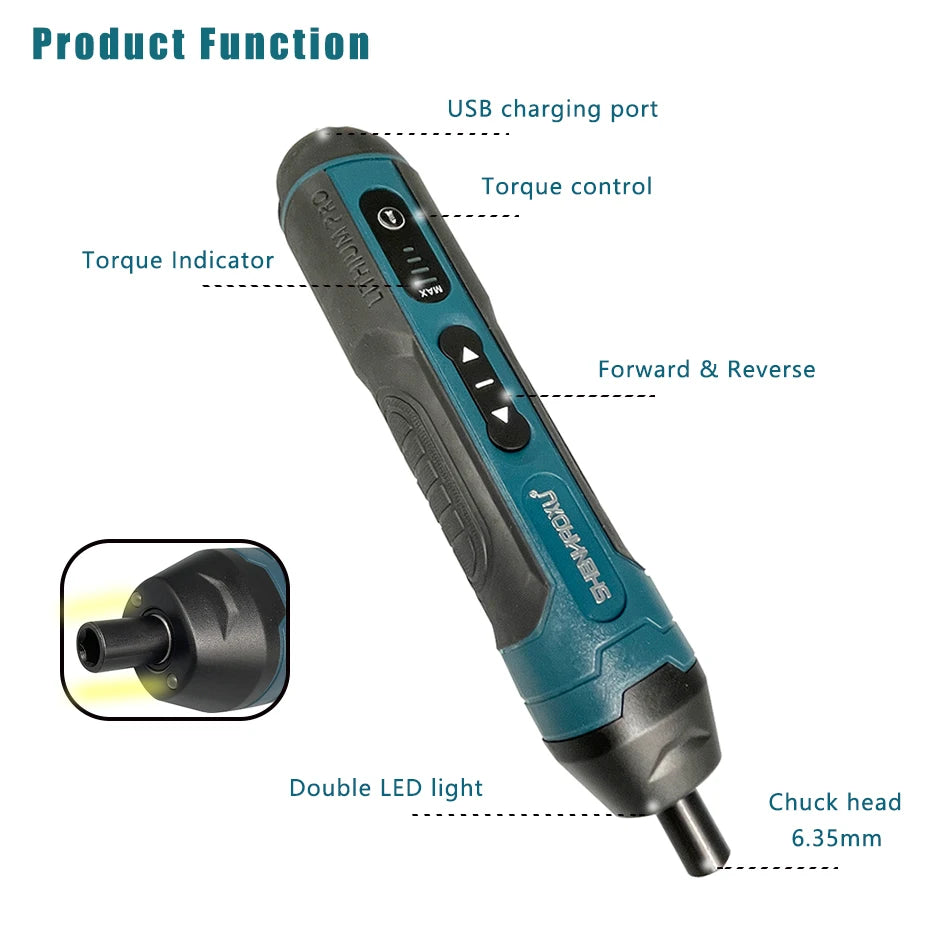Vít Điện Không Dây Mini 3.6V Pin Li-ion 1300mAh Bộ Dụng Cụ