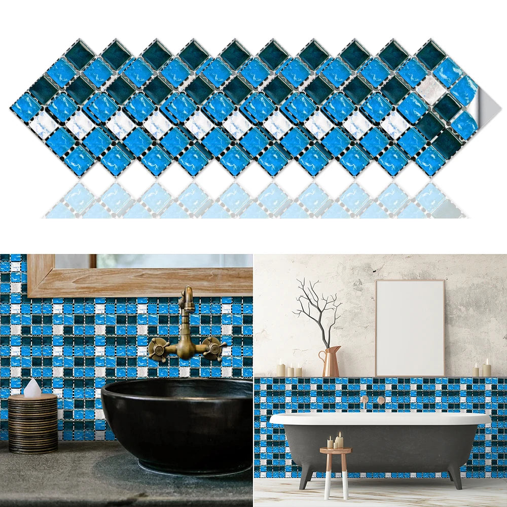 10 Miếng Dán Gạch Mosaic Bếp Và Phòng Tắm Chống Nước