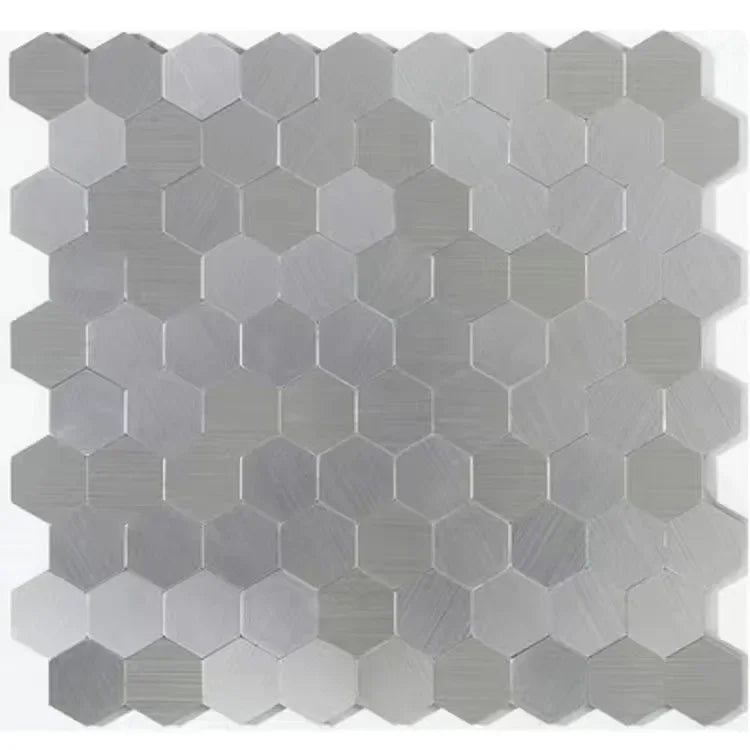 Gạch Ốp Mosaic Lục Giác Dán Dính Kim Loại Chống Thấm Bếp