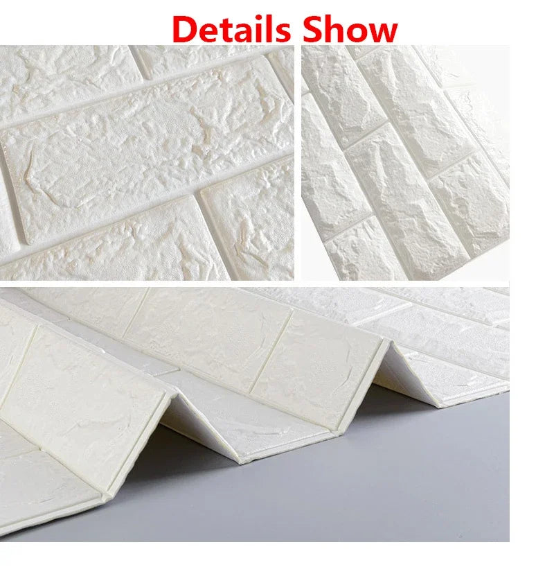 8/20pcs Foam 3D Brick Wall Stickers Adhesive Panel Home Decor Living Room Bedroom House Decoration Bathroom Waterproof Wallpaper