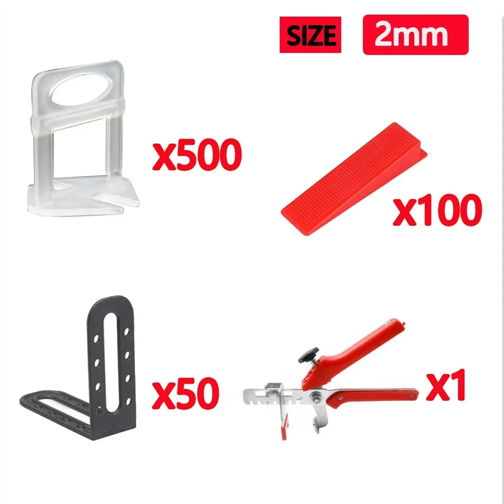 25-1200PCS Floor Tile Leveling System Clips Spacers Straps Tile Piler Wadge Ceramic Tile Laying Leveling Construction Tools