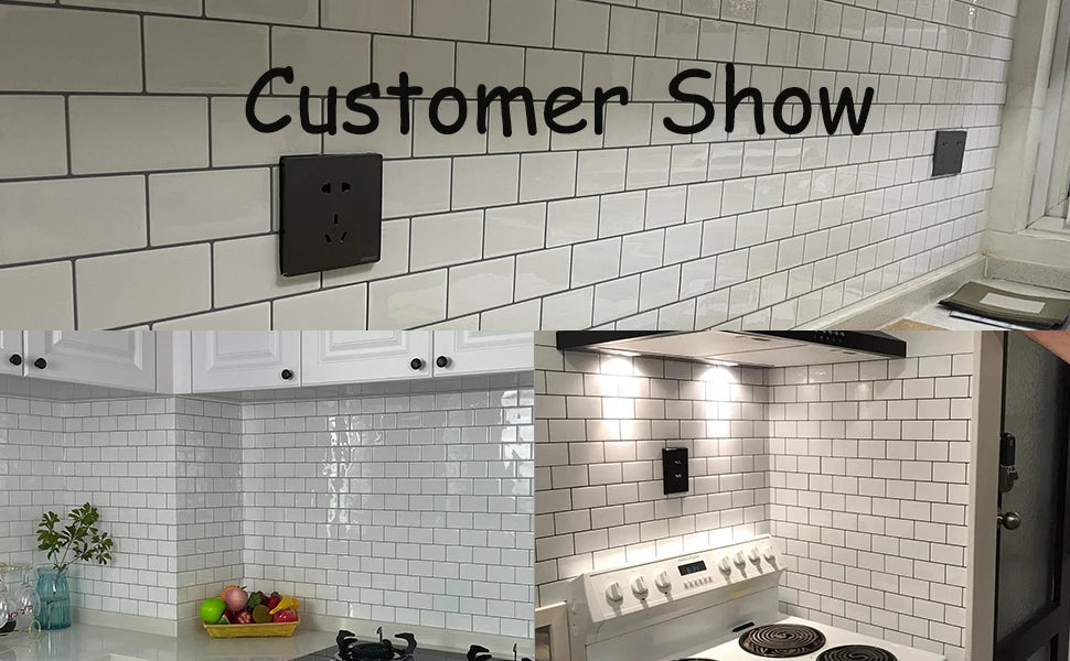 10 Pieces Premium Waterproof Wallpaper 3D Peel and Stick Subway Wall Tile Sticker for Kitchen & BathroomChildren's Room
